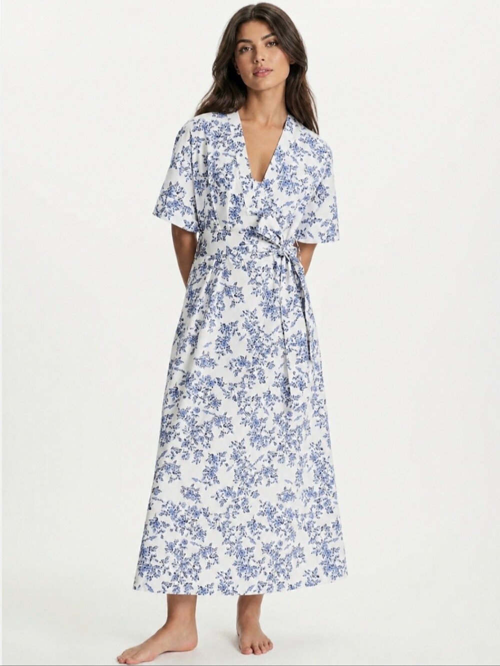 Emilia Wickstead Dress Ankita Kaftan Dress Blue Rose EW × Passalacqua 4 NEW NWT